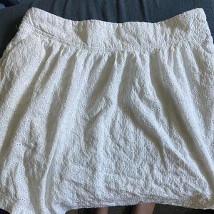 High waisted eyelet skirt